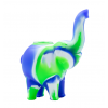 Pipa 12cm Silicona Elefante Azul Verde Blanco - Productos Genéricos