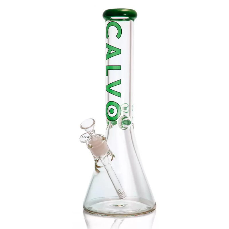 Bong Beaker Lite Green 35cm Calvo Glass - Calvo Glass